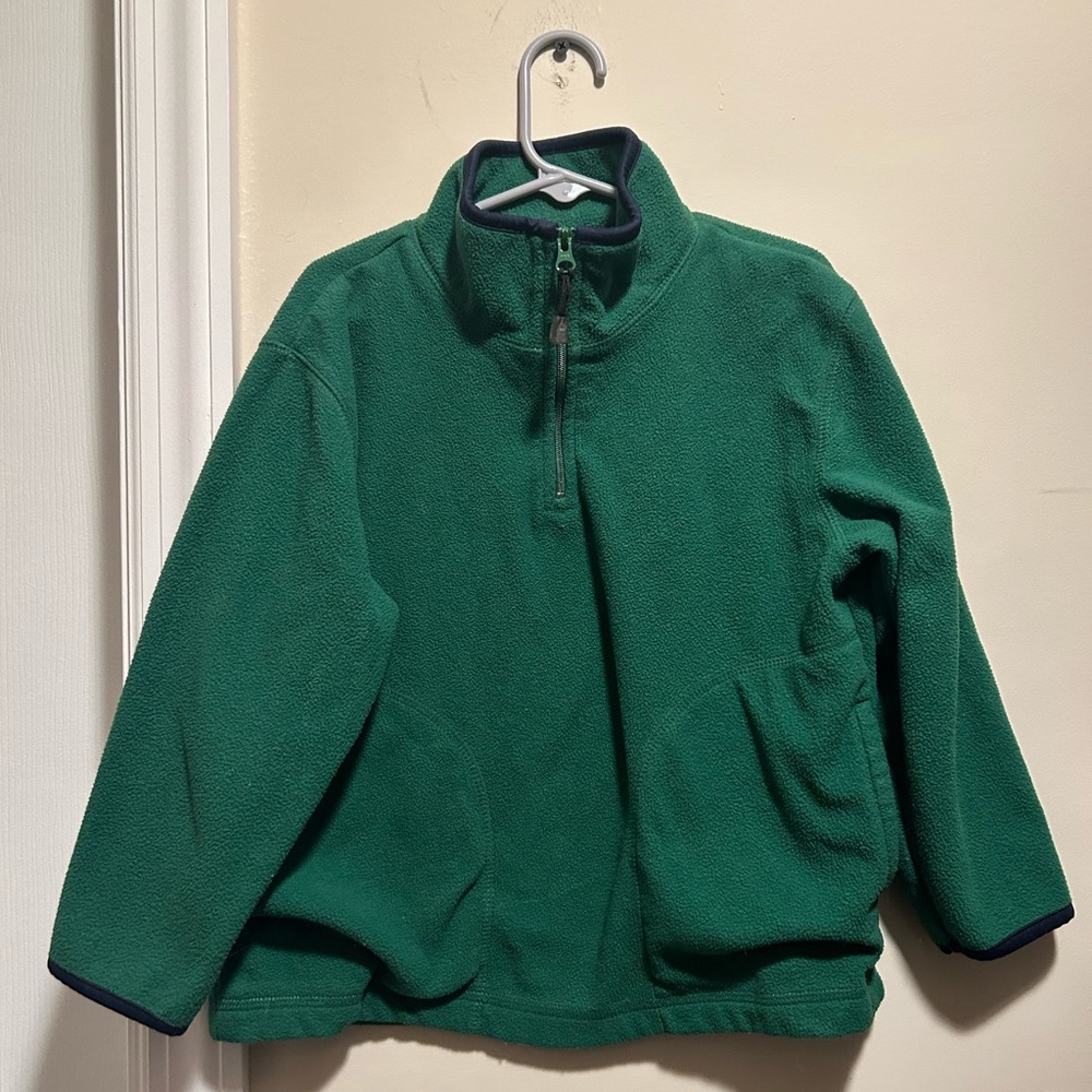 Old Navy Kids XS Kelly Green Fleece 1/4 Zip Long Sleeve Pullover w/Large Pockets